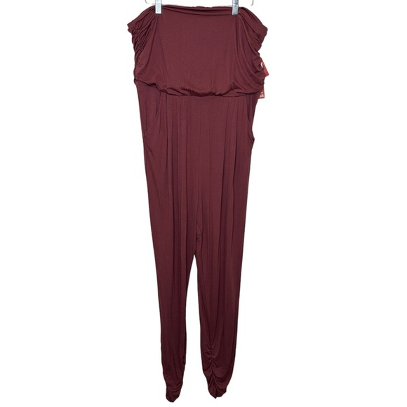 Pants - Baggy, Maroon Jumpsuit Romper